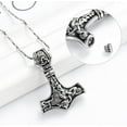 thumbnail image 5 of Nordic Viking Mjolnir Thors Hammer Urn Necklace Cremation Jewelry for Ashes for Women Men Stainless Steel Axe Necklace Mini Keepsake Urn Memorial Ash Jewelry For Men/Women, 5 of 8