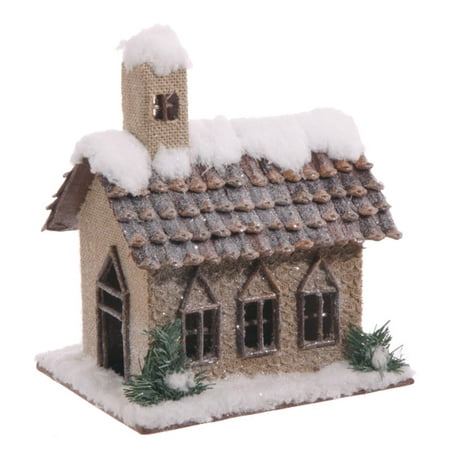 10 5 Country Cabin Snowy Pine Cone Cabin Christmas Table Top