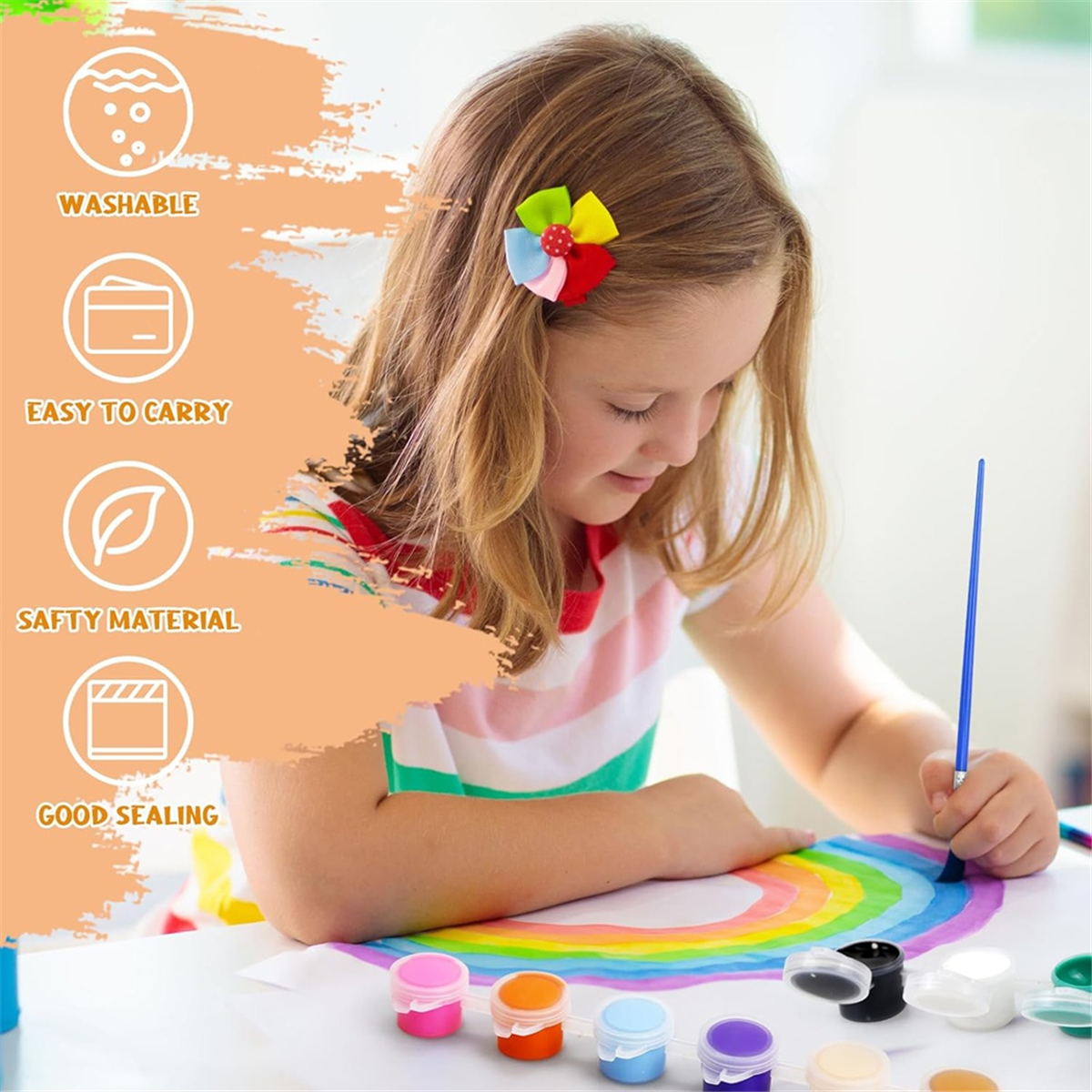 HOT 10Pack Acrylic Paint Set,for Kids Adults Art & Craft Painting, for Home Classroom Birthday DIY with Palettes and Brushes