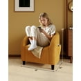 thumbnail image 2 of Fauteuil Tonneau d'Appoint, Fauteuil Tonneau Rembourré, Fauteuil Club Rond Doux, avec Coussin Doux et Dossier en U, pour Salon, Chambre, Réception de Bureau, 2 of 7