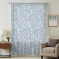 thumbnail image 2 of Gray Blue Dandelion Semi Sheer Curtains Drapes for Living Room,Bedroom,French Doors Window 108 Inches Long,Spring Flowers Modern Minimalist Rod Pocket Chiffon Curtain Drapery Voile Draperies Panel, 2 of 8