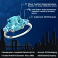 thumbnail image 2 of Gem Stone King 10K White Gold Swiss Blue Topaz Engagement Ring for Women | 5.21 Cttw | Cushion Checkerboard 10MM | Gemstone November Birthstone | Size 6, 2 of 6