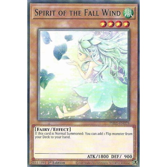 YuGiOh Phantom Revenge Rare Spirit of the Fall Wind PHRE-EN028
