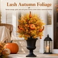 thumbnail image 3 of 2PC Artificial Fall Pumpkin Tree Stakes Outdoor Autumn Decor with Orange Foliage & Gourds, Seasonal Garden Plant for Porch Entryway, 4ft (1PC), 3 of 10
