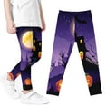 thumbnail image 2 of Utoimkio Girls Halloween Pumpkin Printed Stretch Leggings Soft Comfortable Ankle Length Pants Leggings for Kid Little Girls 3-8 Years, 2 of 4
