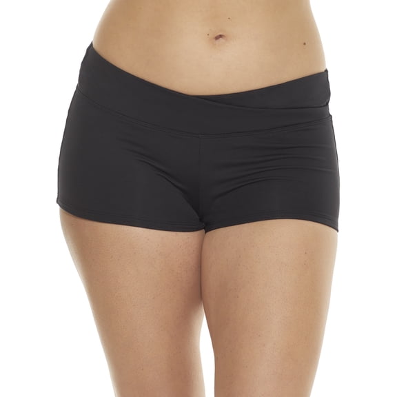 Anne Cole Women's Twist Front Swim Shorts Swimsuit Black Size Small