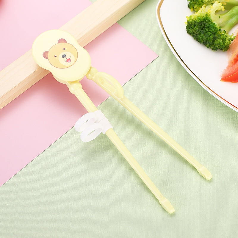 Cartoon Plastic Easy-to-Use Training Chopsticks With Silicone Finger Ring For Toddlers Kids ...