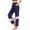 Navy, variant on Mode24 Womens Summer Pants Fall with Pockets Wide Leg Casual Pants Mid Waist Stretchy Solid Color Lounge Pants Elastic Waist Comfy Trousers Lightweight Trendy Pants Navy S
