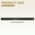 thumbnail image 2 of Uxcell 2 Pcs Straight Ruler 11.81" Metric SAE Aluminum Rulers with Hole Black, 2 of 7