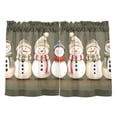thumbnail image 7 of Yayeee Kitchen Curtains Tier Pair Light Filtering 27"x24" Rod Pocket Short Cafe Window Panel, Cute Snowmen, 7 of 7