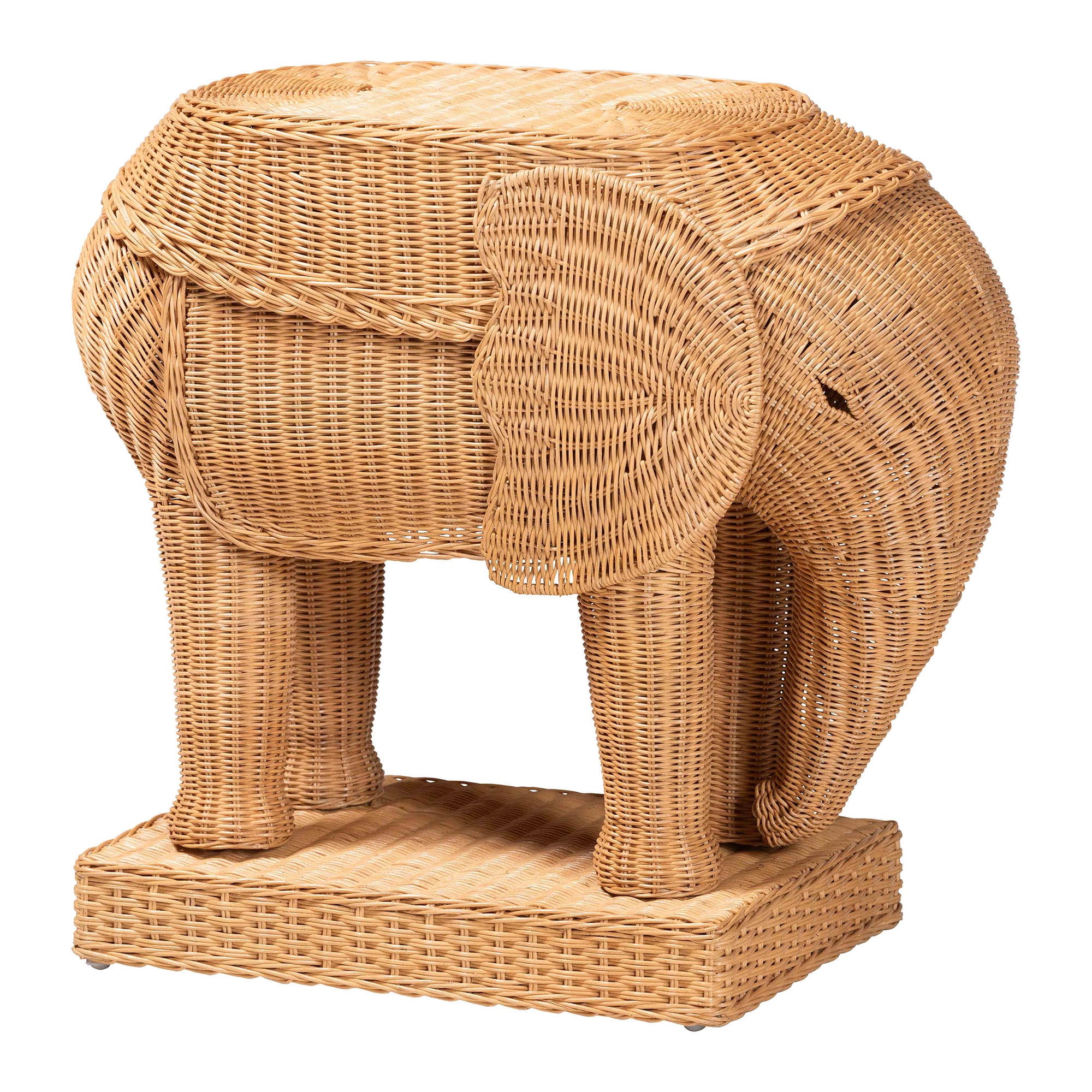 bali & pari Elissa Boho End Table, Light Honey