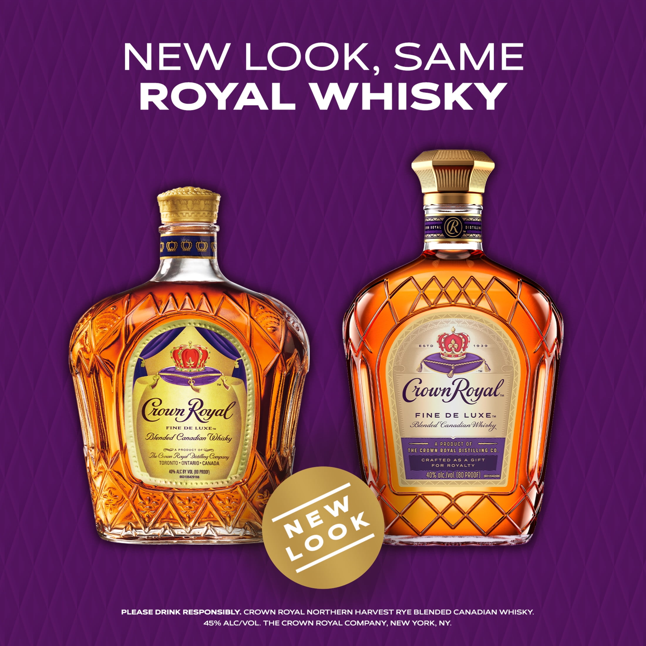 Crown Royal Fine De Luxe Blended Canadian Whisky, 750 mL, 40% ABV