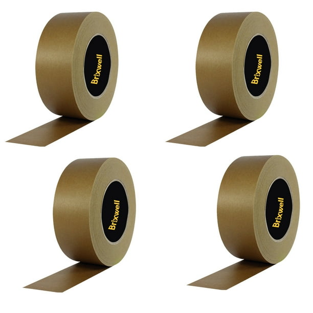 Brixwell DKH100006XCP4 4 Rolls Flatback Brown Paper Packing Tape 2