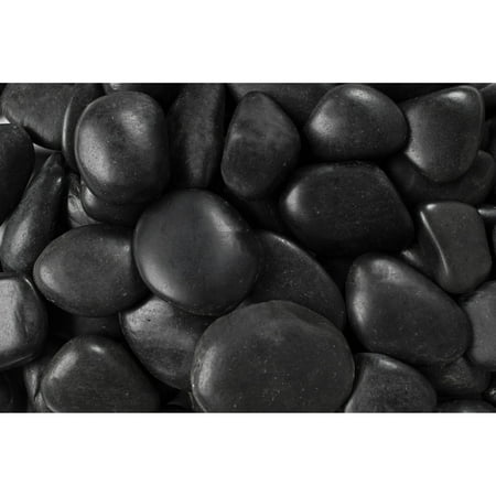 20 lb Black Grade A Polished Pebbles, 2