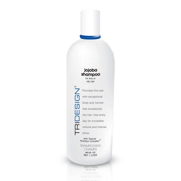 Champú hidratante TRI Design - Crecimiento y engrosamiento antiadelgazamiento con colágeno de jojoba pantenol y henna para cabello seco fino y graso - 32 oz