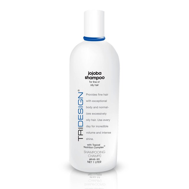Champú hidratante TRI Design - Crecimiento y engrosamiento antiadelgazamiento con colágeno de jojoba pantenol y henna para cabello seco fino y graso - 32 oz