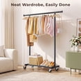 thumbnail image 4 of TreGazze Rolling Clothes Rack with Wheels, Portable Garment Clothing Rack for Hanging Clothes and Shoes, Black, 4 of 10