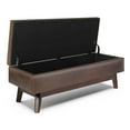 thumbnail image 3 of Bowery Hill 48" Faux Air Leather Storage Ottoman in Chestnut Brown, 3 of 7