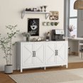 thumbnail image 2 of HOMCOM Armoire de Rangement, Buffet Bahut avec Porte de Grange, Tablette, Blanc, 2 of 9