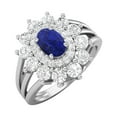 thumbnail image 2 of 4.03 Ctw Oval Natural Lapis 925 Sterling Silver Solitaire Valentines Day Gifts Ring, 2 of 4