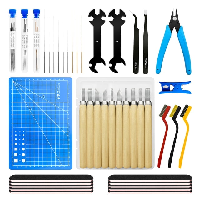 Kit de herramientas para impresora 3D TIOPY de 61 piezas para limpieza, extracción, etc.