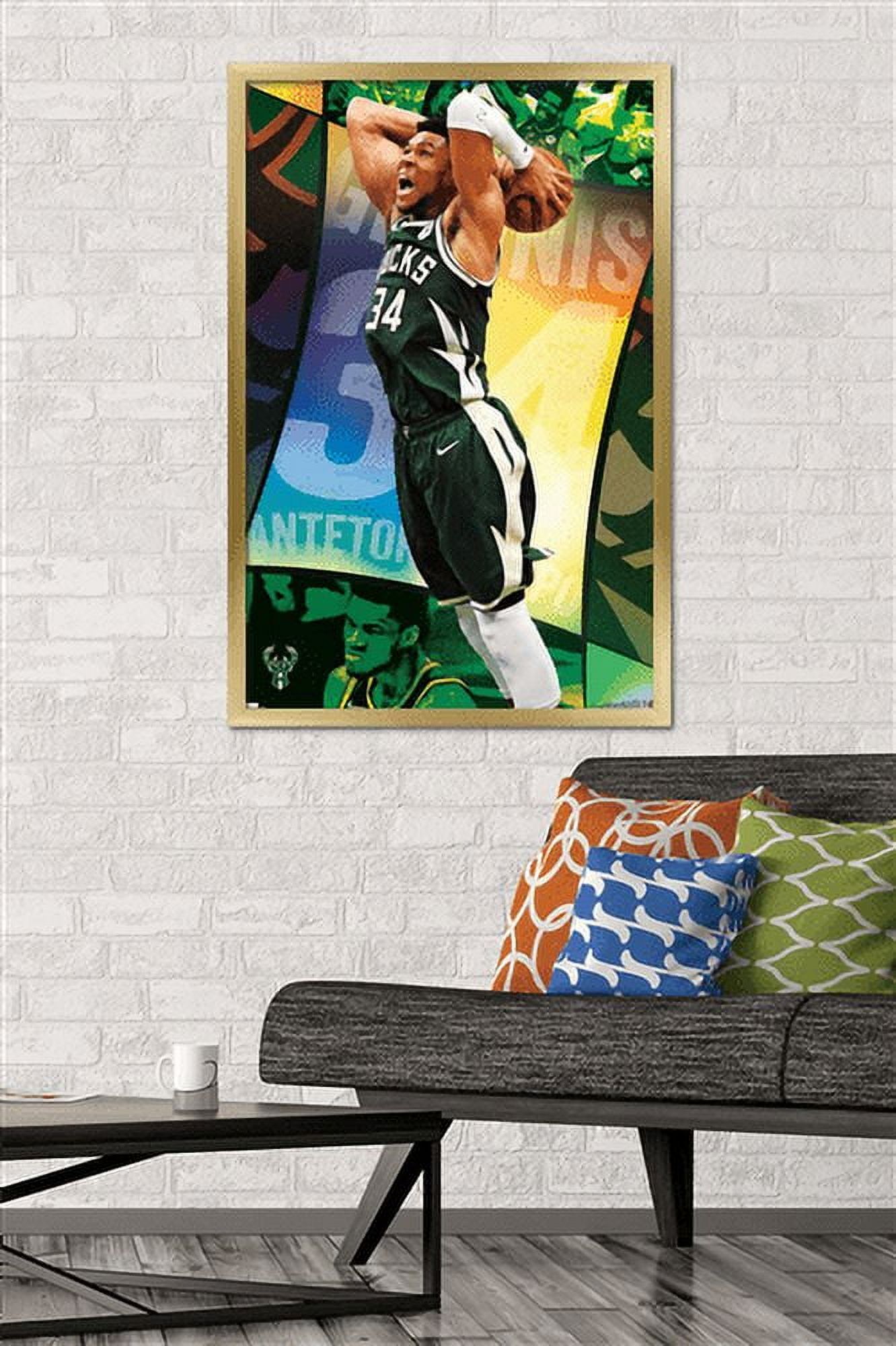 NBA Milwaukee Bucks - Giannis Antetokounmpo 21 Wall Poster, 22.375" x 34", Framed