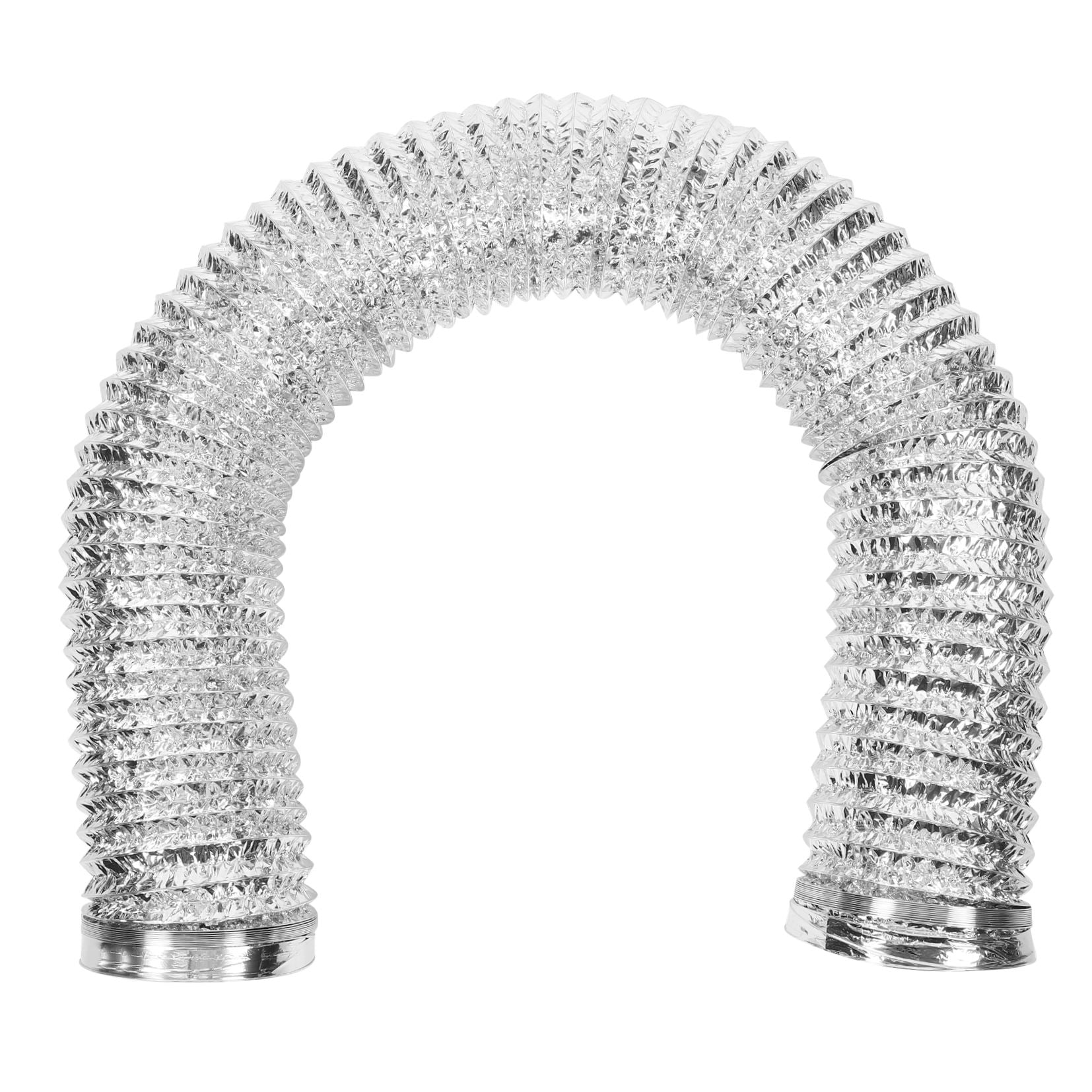 Pawsdot Silver Aluminum Dryer Duct Hose Fire-Resistant for Exhaust Fan Use 1Pc