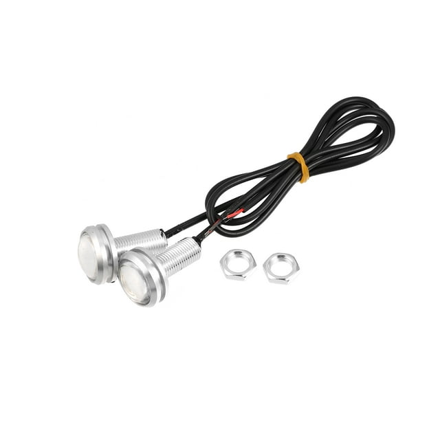 Unique Bargains 2Pcs 23mm Eagle Eye LED Daytime Running Head Light Backup Reverse Tail Lights for Car Vehicle Red