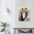 thumbnail image 3 of COMIO  Canvas Wall Art Decor Colorful Animal Canvas Pictures Horse Wearing a Garland Paintings Poster Modern Framed Artwork for Bedroom Nursery Room Office Wall Decoration, 3 of 4