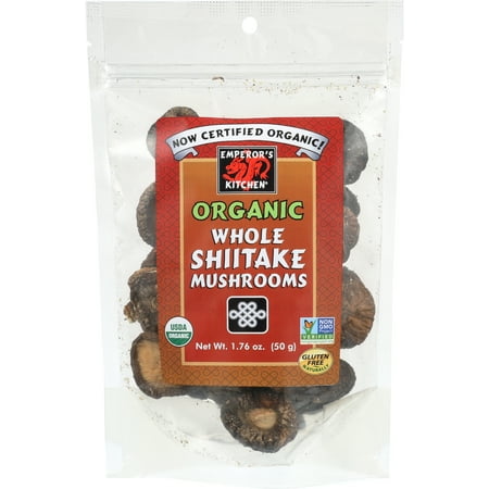 Emperor’s Kitchen Organic Shiitake Mushrooms, USDA Organic, Non-GMO, Dried Whole Shiitake, 1.76 OZ