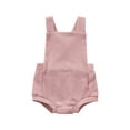 thumbnail image 1 of Qmyliery Baby Sleeveless Romper, Cute Solid Color Backless Strap Bodysuit Casual, 1 of 9