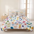 thumbnail image 3 of Twin Quilt Set 68''x86'', Colorful Leaves Lightweight Summer Bedspread Coverlet Set with 2 Pillow Shams, Modern Boho Painting Plant Branch Breathable All Season Quilt Bedding for Dorm/Bedroom, 3 of 9