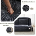 thumbnail image 4 of 71'' Human Dog Bed, Upholstered Lounge Loveseat Chair, Floor Chair with Back Support, 5 Adjustable Position Folding Chair for Adults & Pets, Lazy Sofa Bed for Living Room Game Room, Dark Gray, 4 of 10