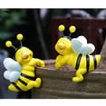 thumbnail image 3 of Inteprter Estatuas de abejas con caras sonrientes de resina para regalos festivos de primavera que decoran macetas. Abeja Deco Ala Blanca Decoración del hogar, 3 of 4