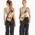 thumbnail image 6 of Sling Backpack,Orange Halloween Cute Ghosts Sling Bag with Water Bottle Holder,Waterproof Sling Bag for Men/Women with Headphone Jack for Hiking,Travel, 6 of 6