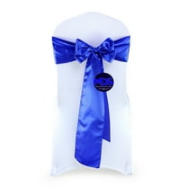 MDS Pack of 50 Satin Chair Sashes Bow Sash for Wedding and Events Decor -Royal Blue