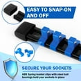 thumbnail image 2 of 9 PC ABS Socket Organizer, 1/2 inch, 3/8 inchand1/4 inch Drive Socket Rail Holders, Heavy Duty Socket Racks, Black Rails with Red Blue Black Clips, 2 of 7