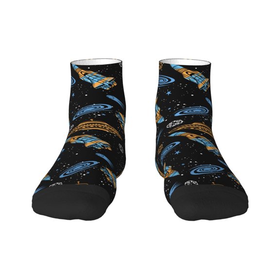 Pofeuu Space Rockets Print 30cm Socks, Adult Running Hiking Socks for Youth and Adult