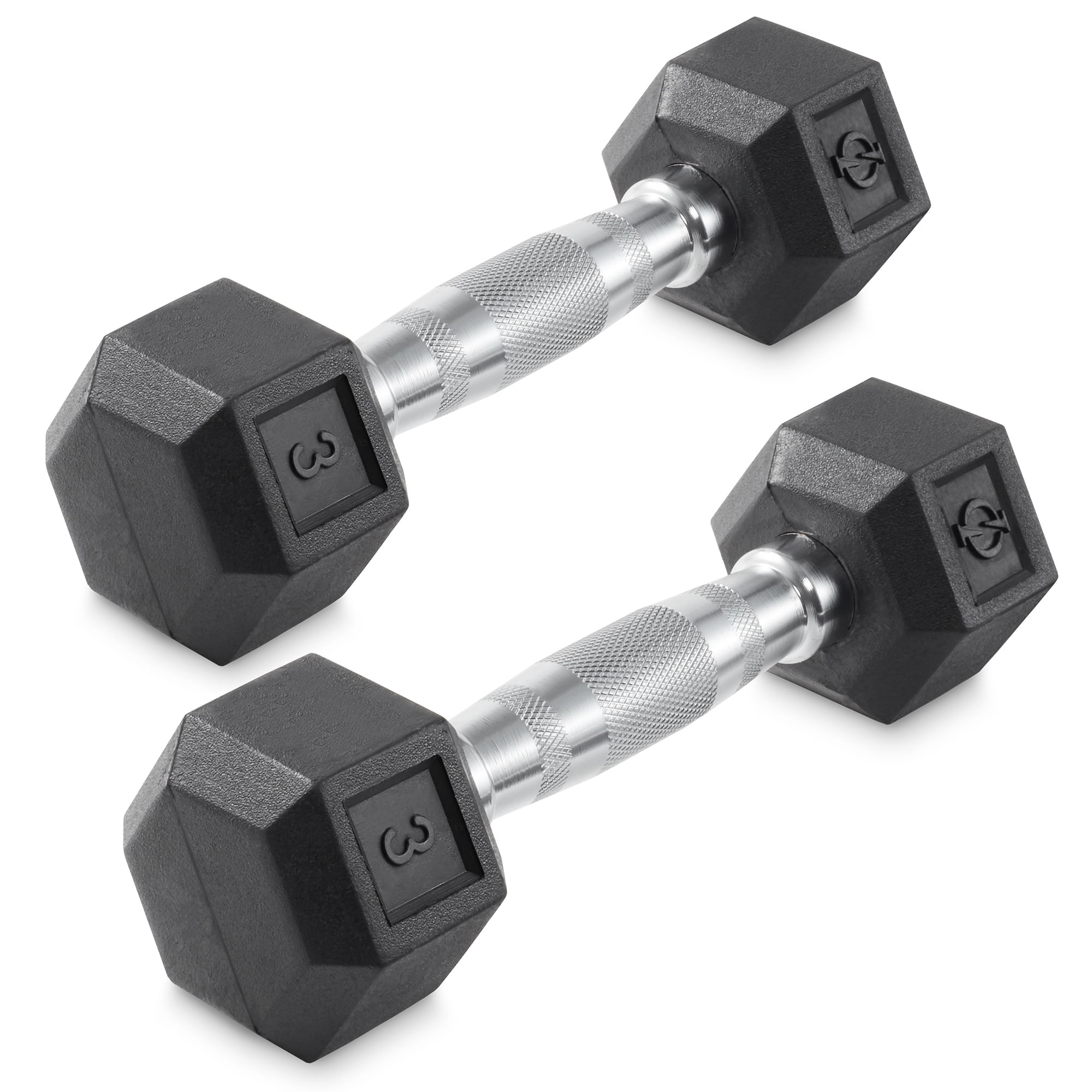Rubber Coated Hex Dumbbell 7 lb Free Weight Pair Hand Set Orange Of 2 Home Gym 