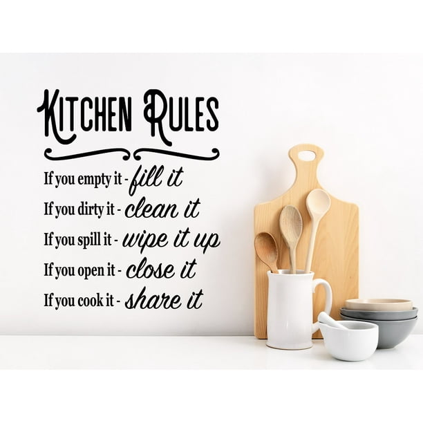 Kitchen Rules Script Kitchen Wall Decal Walmart Com Walmart Com