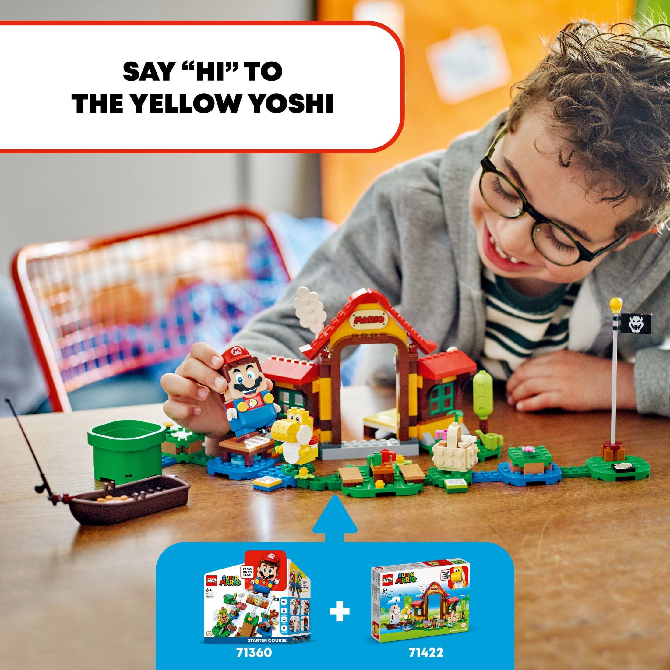 LEGO Super Mario Picnic at Mario’s House Expansion Set 71422, Collectible Playset with Yellow Yoshi Figure, Buildable Game Toy to Expand a Starter Course, Super Mario Birthday Gift for 6-8 Year Olds