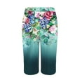 thumbnail image 5 of AWXNJUX Shorts for Women Women's Fashion Summer Casual Striped Printed Stretch High Waist Knee Loose Beach Shorts with Pockets Women Shorts Womans Shorts (Purple,XXXXL), 5 of 5