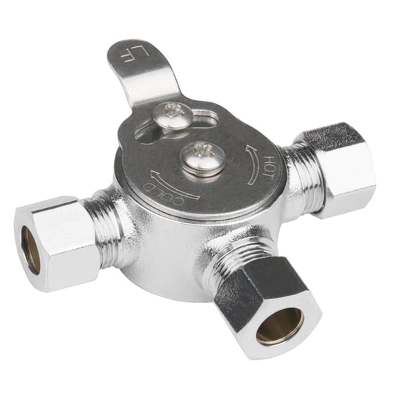Below Deck Mixing Valve,3/8" Compression LF Brass Body,Thermostatic Mixing Valve for Hot and Cold Water