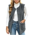 thumbnail image 2 of Women's Vest Fleece Loose Fit Hoodless Sleeveless Casual Vest with Pockets for Layering & Daily Wear, 2 of 8