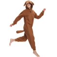 thumbnail image 2 of Mono marrón de perro de peluche Kigurumi para mujer, pijama cómodo para hombre, disfraz de fiesta para el hogar, Cosplay de Anime, mono, regalo de cumpleaños, 2 of 4