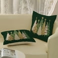 thumbnail image 6 of Christmas Pillow Covers 18x18 Inch 2 Pcs Sage Green Cream Christmas Trees Decor Throw Pillows Golden Winter Xmas Holiday Farmhouse Decoration Pillowcase Linen Cushion Cover for Couch Sofa Bed, 6 of 6