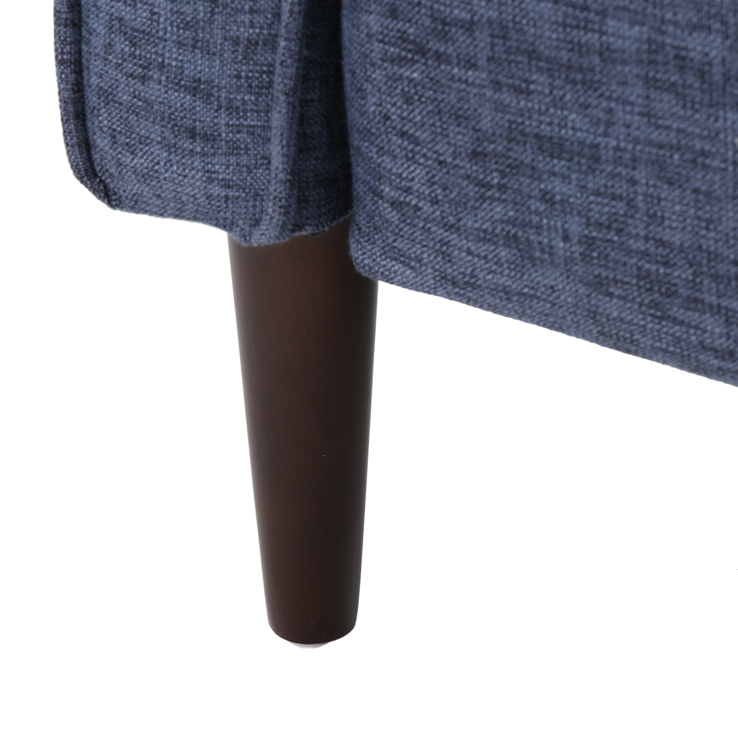 Noble House Marrin Standard Dark Blue Fabric Button Tufted Recliner