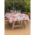 thumbnail image 3 of Outdoor Tablecloth with Umbrella Hole for Patio/Picnic/Party/Camping, Nautical Coastal Waterproof Table Cloth Rectangle Table Cover Washable, Summer Sea Coral Starfish Underwater Red (52"x 70"), 3 of 8