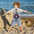 thumbnail image 3 of FORMRS Boys Rash Guard with Short Sleeves UPF 50+ Swim Shirts Sizes 3-12T, Orange Astronaut Planet, 3 of 6