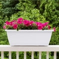 thumbnail image 3 of Rongsi Window Box Planter, 7 Pack Plastic Vegetable Flower Planters Boxes 17 Inches Rectangular Flower Pots with Saucers for Indoor Outdoor Garden, Patio, Home Decor (White), 3 of 7